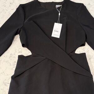 Black Cutout Long-Sleeve Dress by Finders